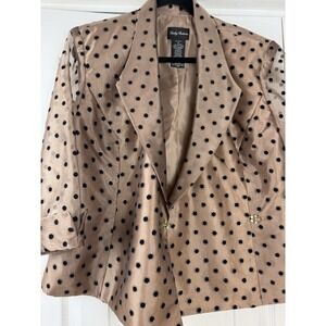 Kathy Roberts Bronze/Black Embellished Evening Jacket Blazer Size 16 Glam Formal